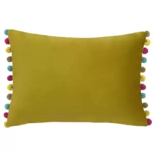 Image of Fiesta Velvet Cushion Bamboo/Multi, Bamboo/Multi / 35 x 50cm / Polyester Filled