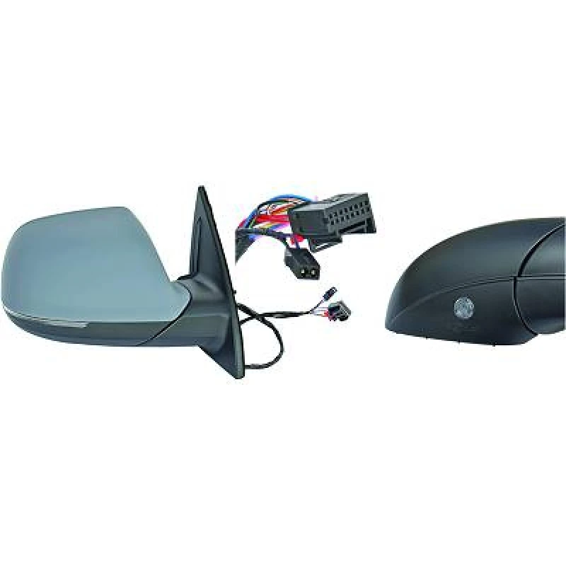 Image of DIEDERICHS 1096525 Wing mirror Left, Complete Mirror, primed, with two plugs Outside Mirror (50)
