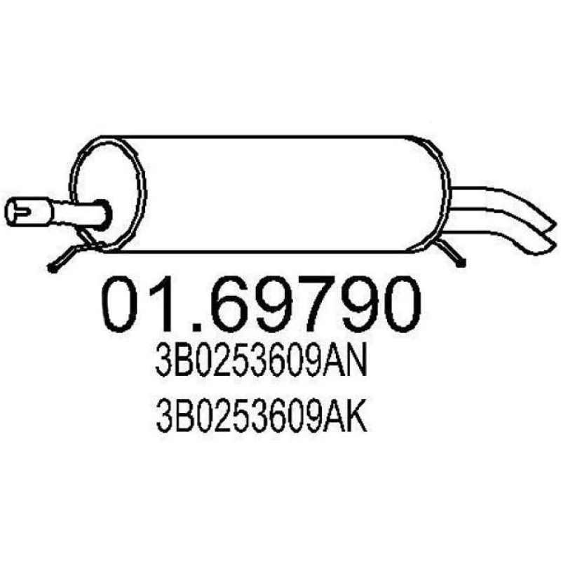 Image of MTS 01.69790 Rear silencer End Silencer (3437)