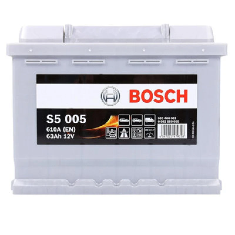 Image of Bosch S 5005 - Car Battery - 63 A / H - 610 A - Lead-Acid Technology - For Vehicles Without Start / Stop System