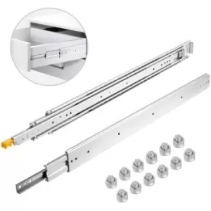 image of VEVOR Heavy Duty Drawer Slides 30" Length, Locking Drawer Slides 500lbs Load Capacity Long Full Extension Drawer Slide 1 Pair Side Mount Ball Bearing