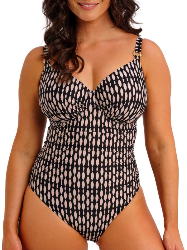Image of Fantasie Womens Shell Bay Full Cup Swimsuit in Black Size: 34D Black Female 34D