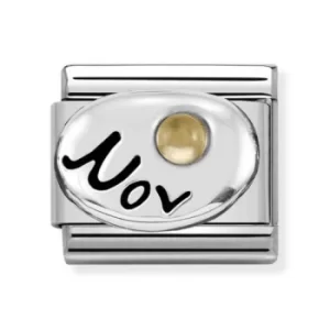 Image of Nomination CLASSIC Silvershine Symbols November Citrine Birthstone...