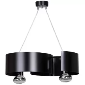 image of Emibig Vixon Black Bar Pendant Ceiling Light 2x E27