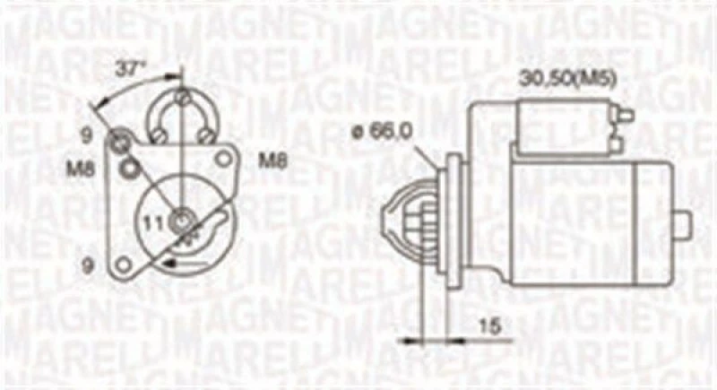 Image of MAGNETI MARELLI Starter motor MAGNETI MARELLI 063721260010