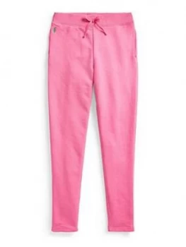 image of Ralph Lauren Girls Classic Cuffed Jogger, Bright Pink, Size Age: 12-14 Years, L, Women