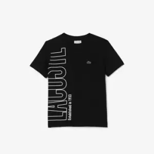 Image of Kids' Lacoste Oversized Logo Cotton Jersey T-Shirt Size 12 yrs Black