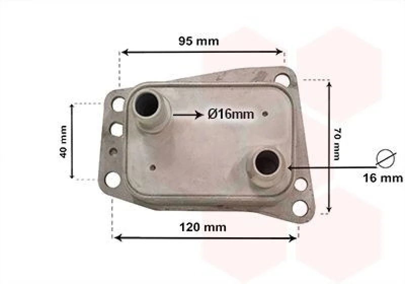 Image of VAN WEZEL Engine oil cooler VAN WEZEL 18013719