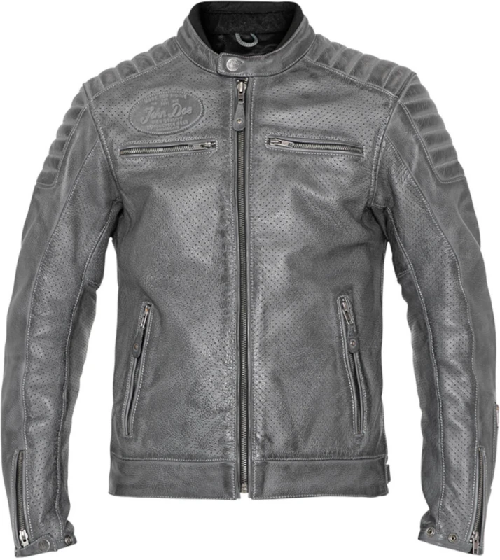 Image of John Doe Leather Jacket Storm Gray Size 2XL