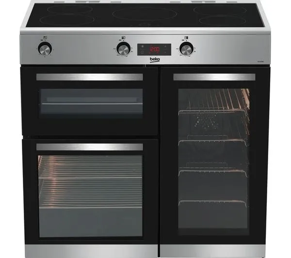 image of Beko 90cm Electric Induction Range Cooker - Stainless Steel 7727786356 Stainless steel