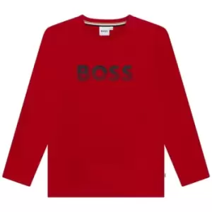 Image of Boss Boss Long Sleeve Bold T-Shirt Junior Boys - Red
