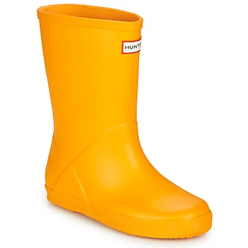 Image of Hunter KIDS FIRST CLASSIC boys's Childrens Wellington Boots in Yellow toddler,6 toddler,7.5 toddler,9.5 toddler,11 kid,12 kid,4 toddler,10 toddler,13
