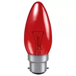 Image of Crompton Lamps 40W Candle B22 Dimmable Fireglow Red