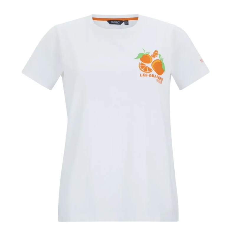 Image of Regatta Womens Filandra IX Short Sleeved Graphic T-Shirt in White Size: 10 White Female 10