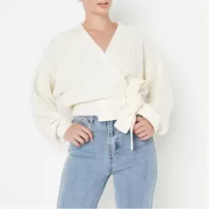 Image of Missguided Belted Cardigan - White