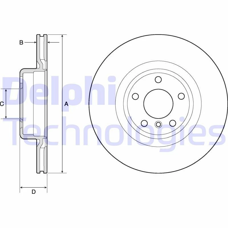 Image of DELPHI Brake disc DELPHI BG4755C