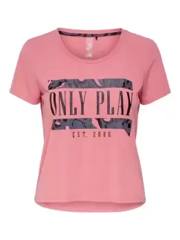 Image of ONLY Front Print Training Top Women Pink
