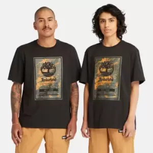 Image of Timberland All Gender Printed Logo Tee In Black Product_gender_genderless, Size L