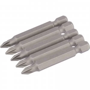 image of Draper Pozi Screwdriver Bit PZ1 50mm Pack of 5