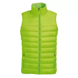 Image of SOLS Mens Wave Padded Water Repellent Bodywarmer/Gilet (3XL) (Neon Lime)