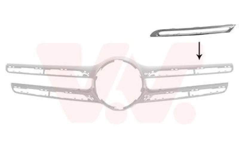 Image of VAN WEZEL Trim / Protective Strip, radiator grille VAN WEZEL 3074415