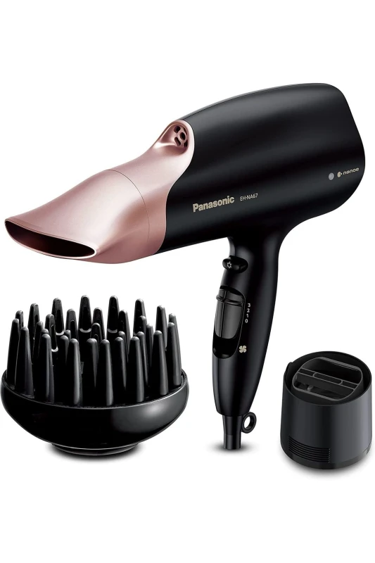 Image of Panasonic EH-NA67 nanoe Hair Dryer with Diffuser & Oscillating Nozzle in Black Unisex