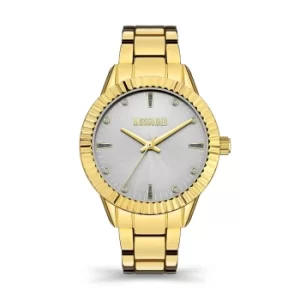 Missguided Gold Metal Bracelet Watch with Grey Dial