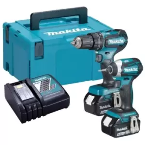 Image of Makita - 18v DLX2283TJ Brushless Kit - DHP485 Hammer Drill + DTD153 Impact Driver