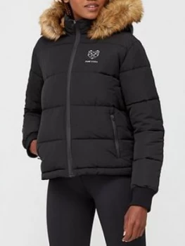 Image of Pink Soda Ruwa Padded Jacket - Black, Size 8, Women