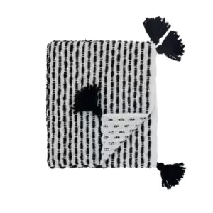 Image of Helena Springfield Ava/Elsa Woven Throw, Stone & Charcoal