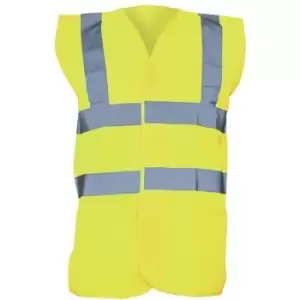 image of Yoko Unisex Premium Hi-Vis Waistcoat Vest / Jacket (Pack of 2) (L) (Hi-Vis Yellow) - Hi-Vis Yellow