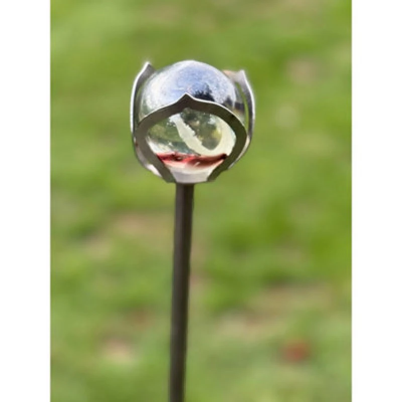 Image of Poppy Forge 5 Feet 42mm Bowl Marble Pin Garden Art (Pack Of 3) - Bare Metal/ready To Rust