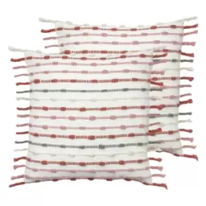 Image of Furn. Dhadit Twin Pack Polyester Filled Cushions Blush/Natural