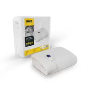 image of Zanussi Washable Electric Heated Mattress Protector with Fitted Skirt Off-White