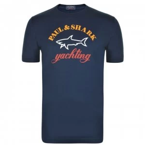 Paul And Shark Logo T Shirt - Navy 013