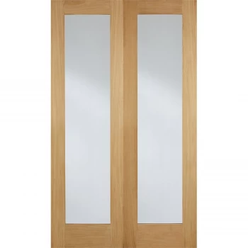 Image of Pattern 20 Internal Glazed Unfinished Oak 1 Lite Pair Doors - 1220 x 1981mm