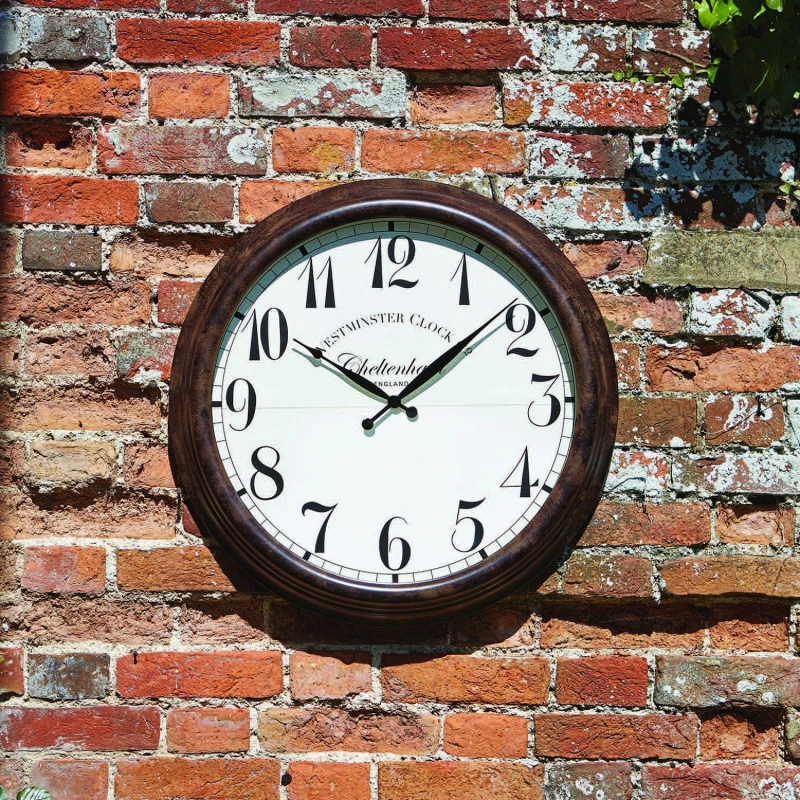 Image of Smart Garden Outdoor Cheltenham Clock, 23", Brown