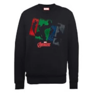 Image of Marvel Avengers Assemble Team Punch Out Sweatshirt - Black - S
