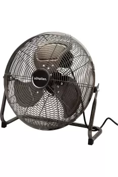 Gunmetal Grey Black Metal High Velocity Cold Air Circulator Adjustable Floor Fan with 3 Speed Settings - 14"