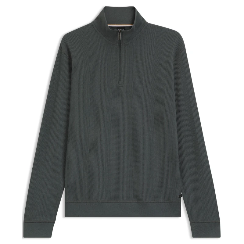 Image of Boss Quarter Zip Jumper Open Green 345 male L