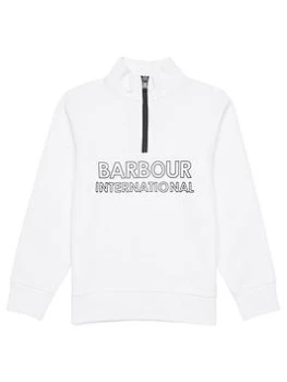 Image of Barbour International Boys Halt Half Zip Sweat Top - White, Size 14-15 Years