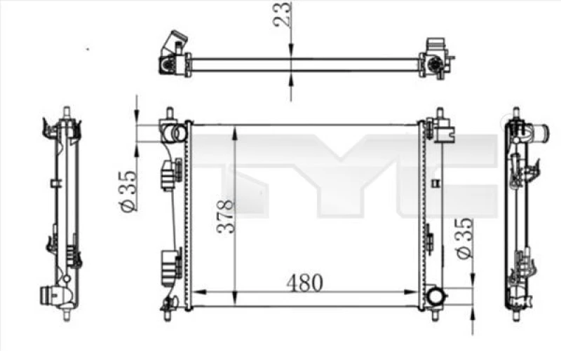 Image of TYC Engine radiator TYC 717-0001