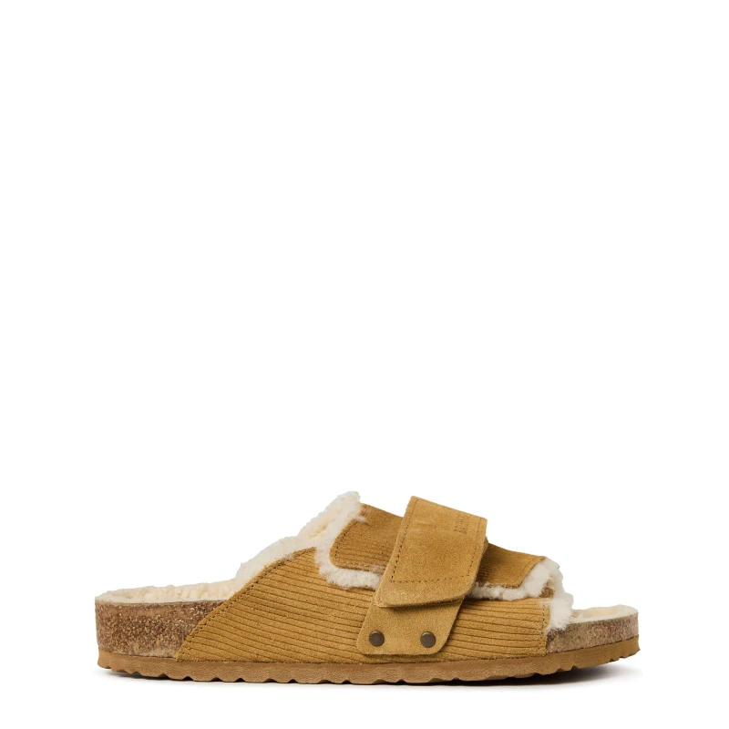 Image of Birkenstock Mens Kyoto Corduroy Flat Sandals Cork Brown male 8 (42)