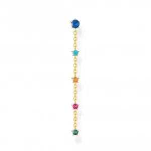 Image of Gold Plated Zirconia Multicoloured Earrings H2194-488-7