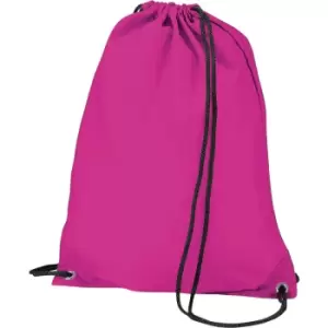 image of Budget Water Resistant Sports Gymsac Drawstring Bag (11L) (One Size) (Fuschia) - Bagbase