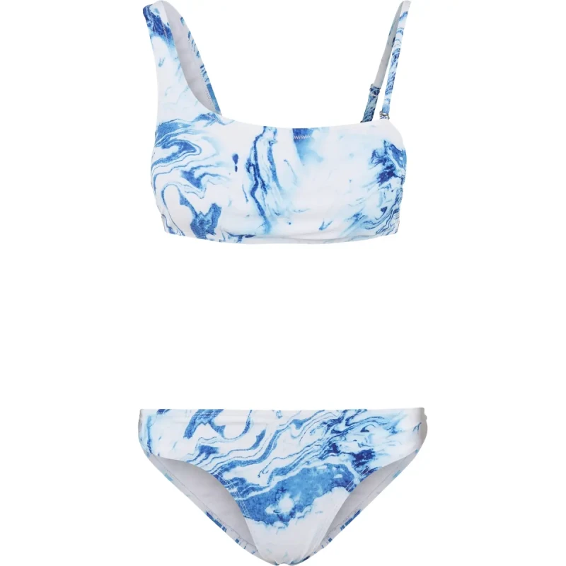Image of Urban Classics Womens Bikini: Urban Classics Asymmetric Top Bikini Blanc Female XS