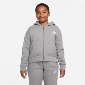 image of Nike Fleece Full Zip Hoodie Juniors - Grey