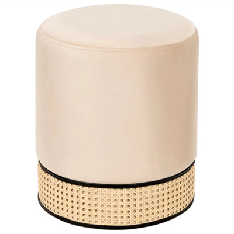 Image of Beliani Pouffe Yankton Velvet Light Beige