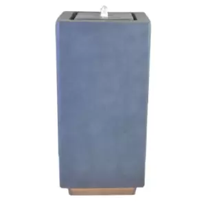Image of Ivyline Grey Cement LED Cube Outdoor Electric Water Feature Elite