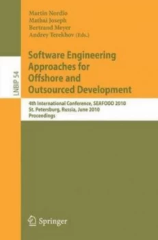 Image of Software Engineering Approaches for Offshore and Outsourced Development by Martin Nordio Paperback